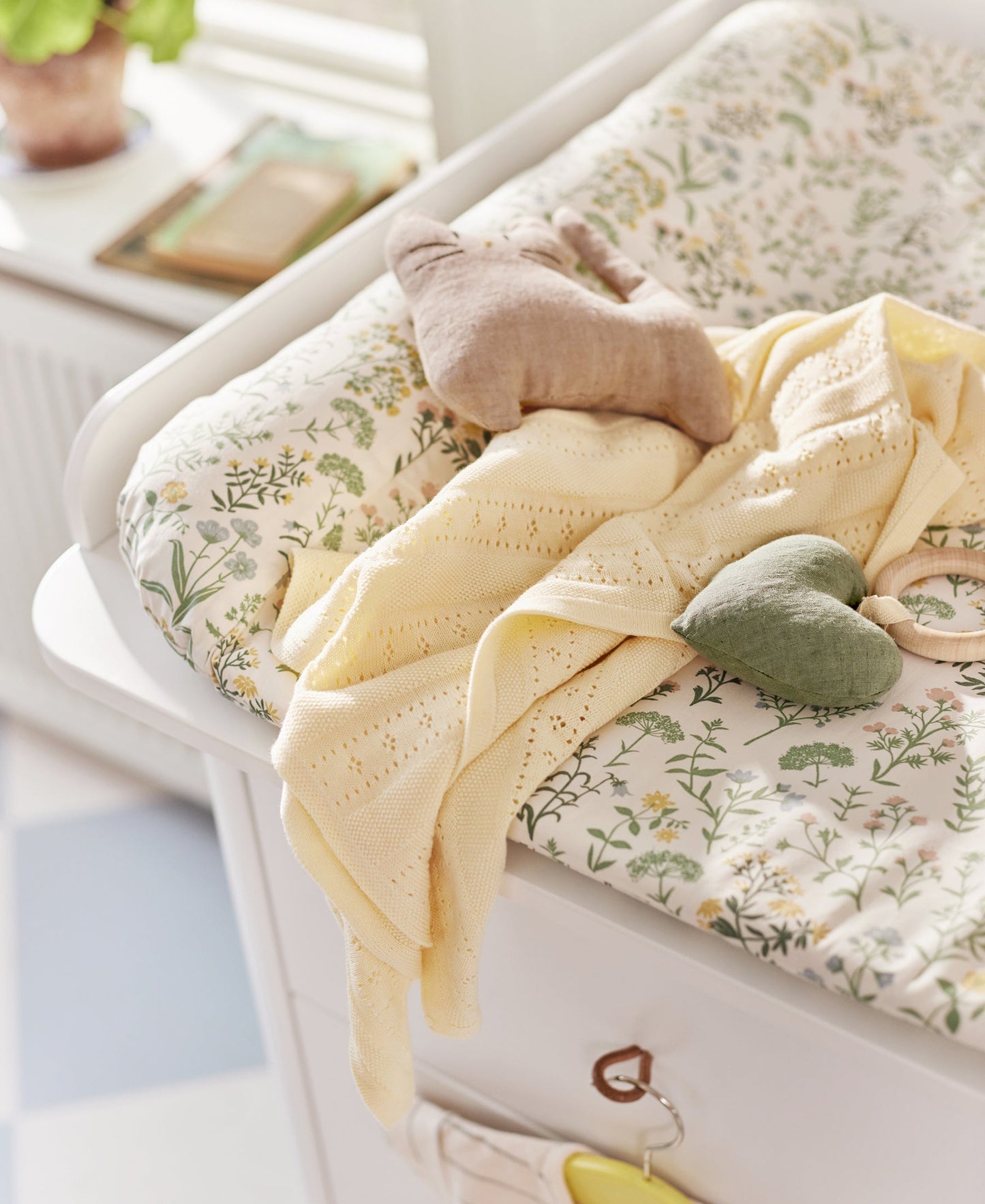 Coussin à langer Cygne, Fleurs d'été