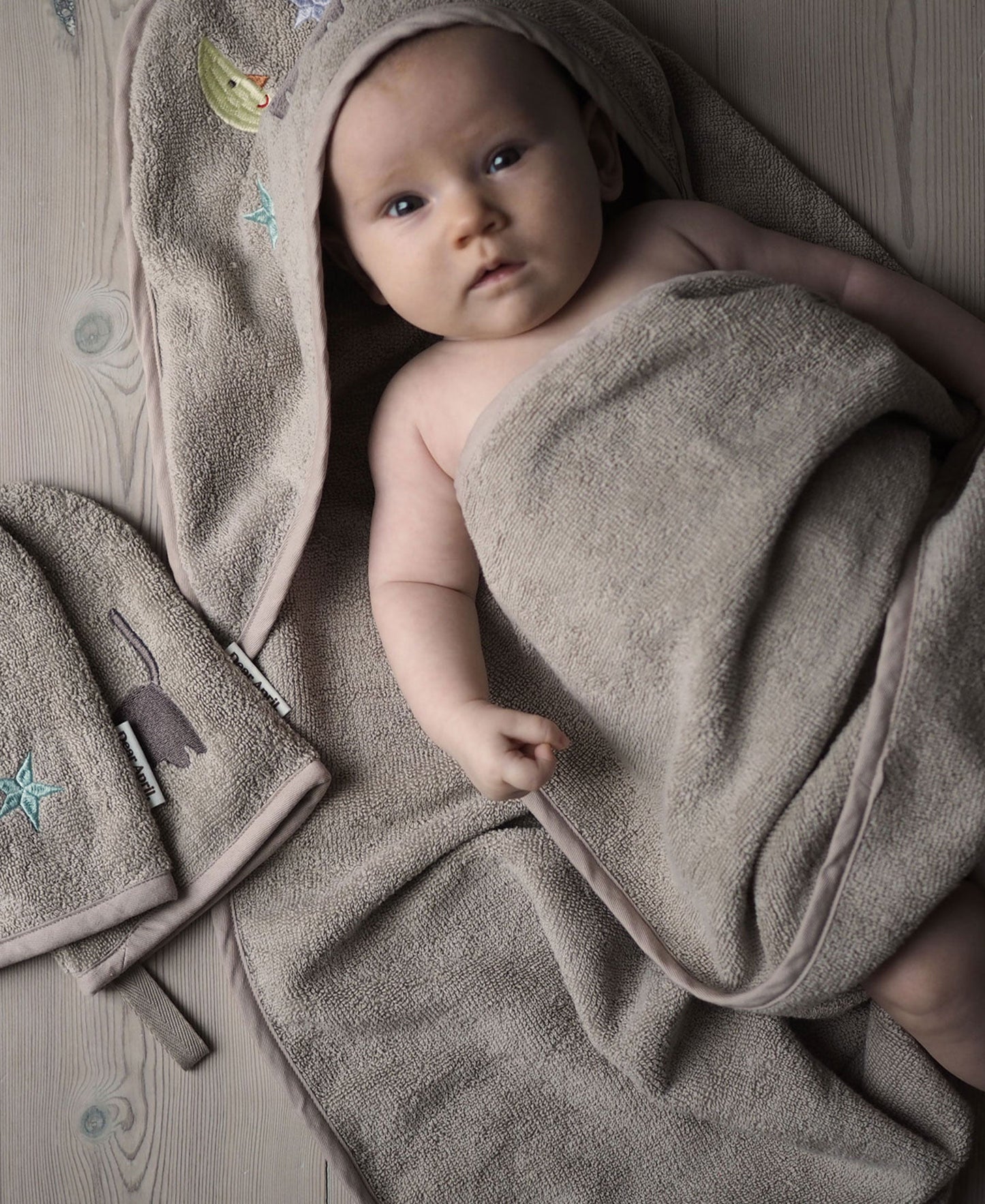 Serviette de bain pour bébé en forme de pétale, motif chat lune