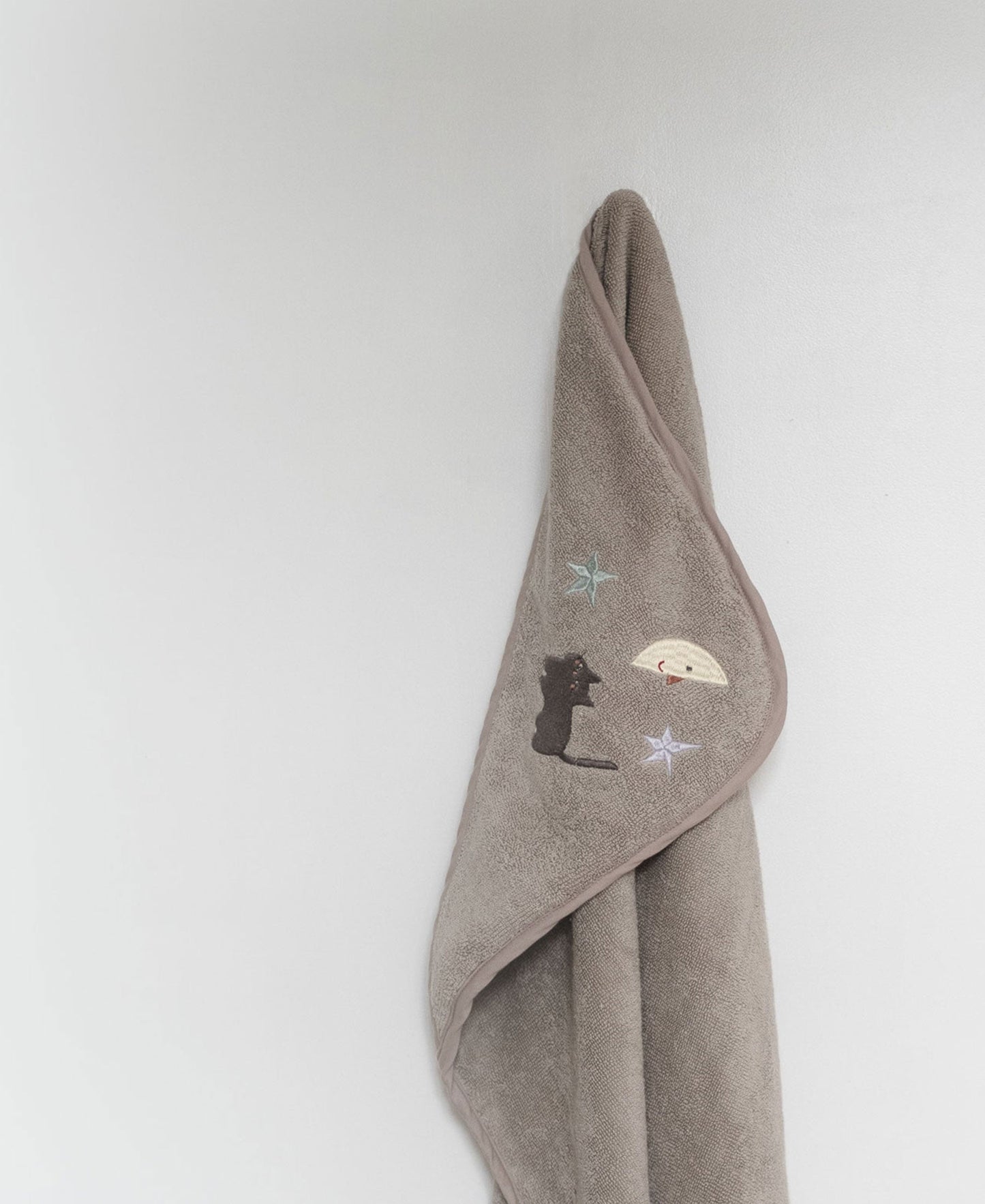 Serviette de bain pour bébé en forme de pétale, motif chat lune