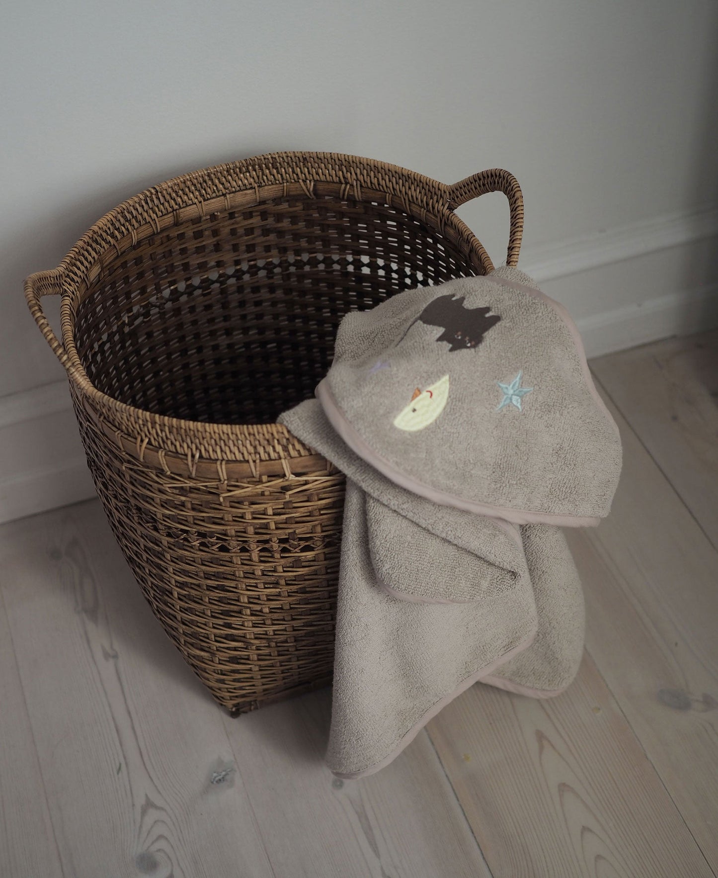Serviette de bain pour bébé en forme de pétale, motif chat lune