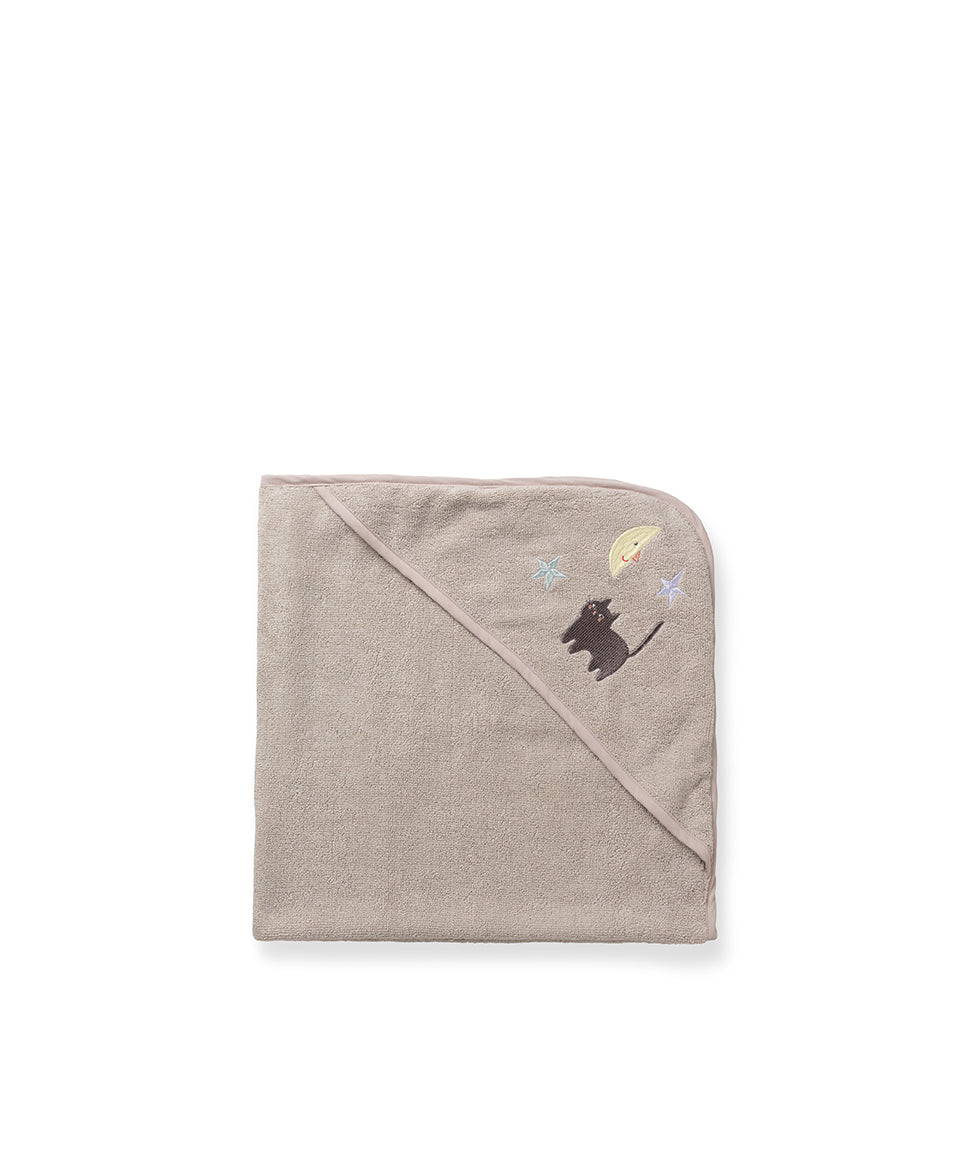 Serviette de bain pour bébé en forme de pétale, motif chat lune