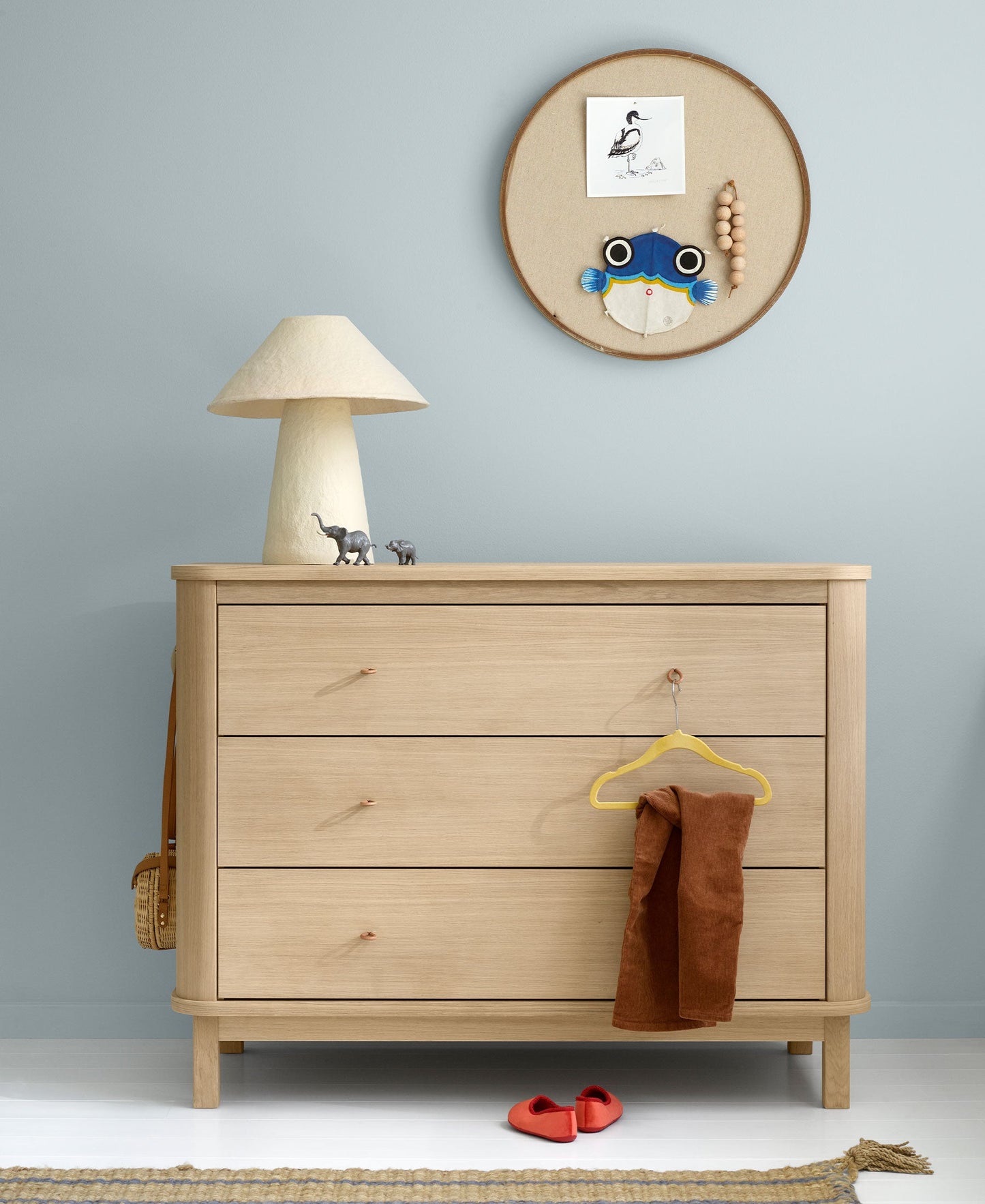 Commode en bois 3 tiroirs, chêne
