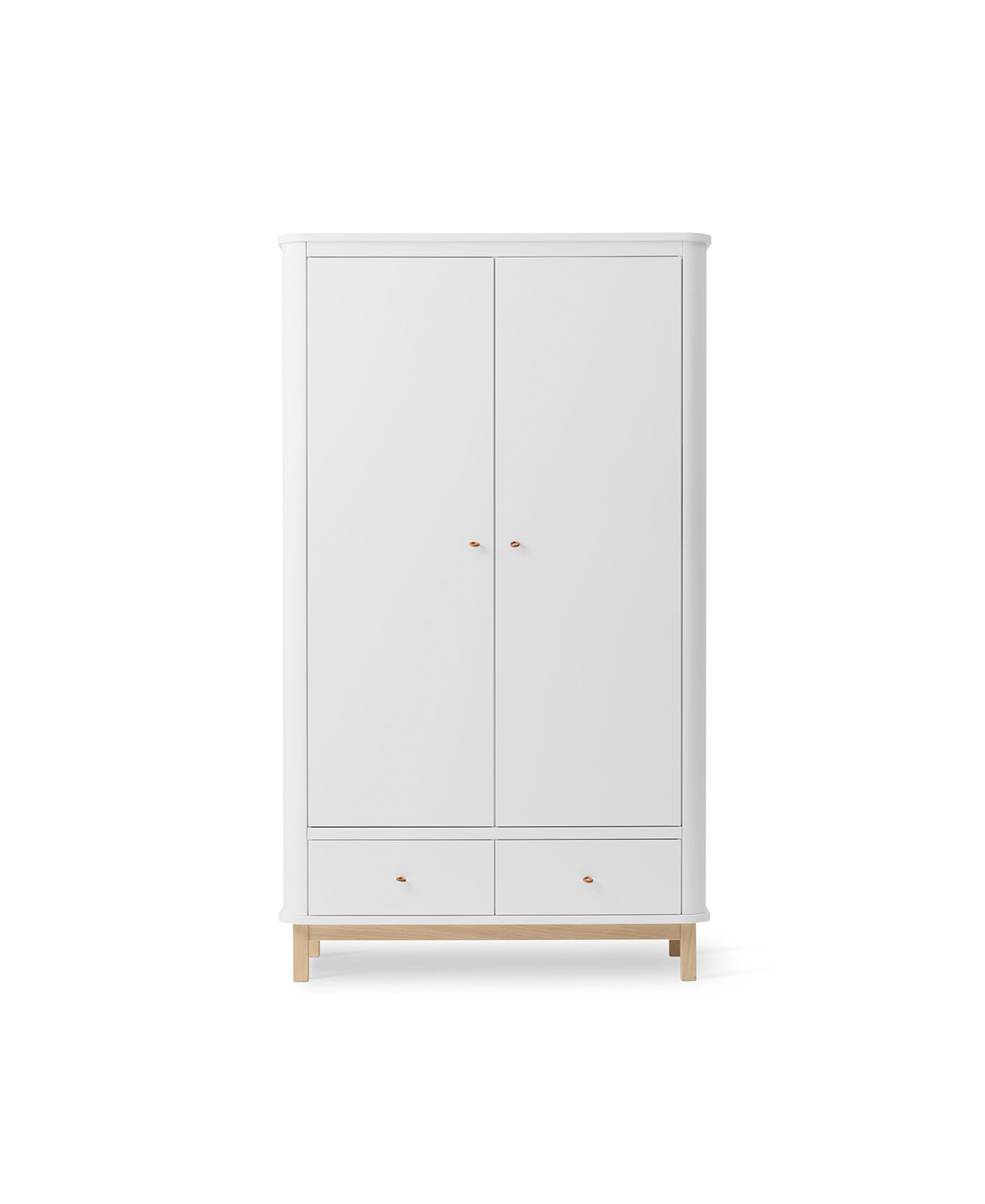 Armoire en bois 2 portes, blanc/chêne