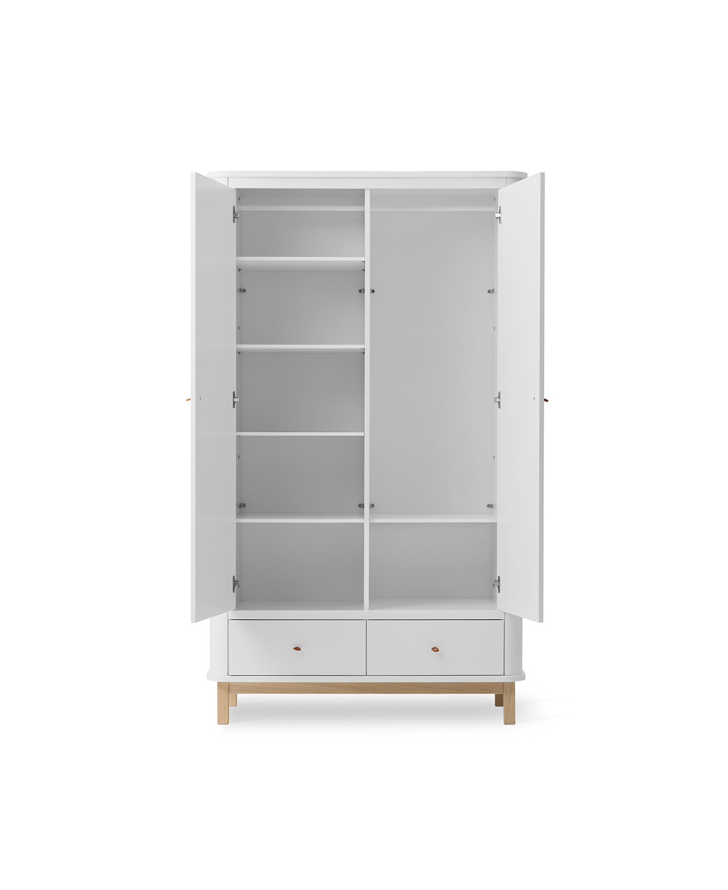 Armoire en bois 2 portes, blanc/chêne