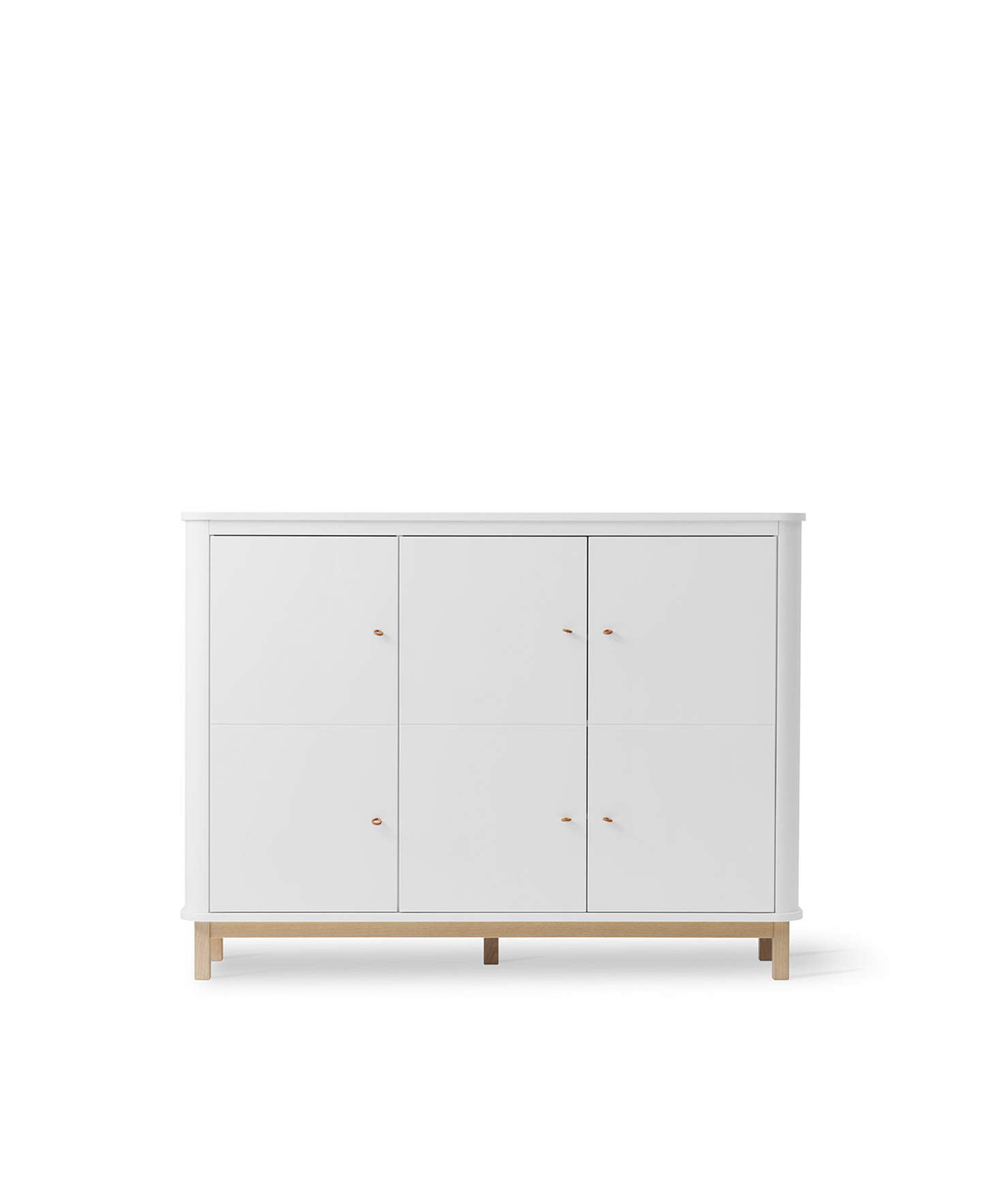 Armoire multiple en bois 3 portes, blanc/chêne