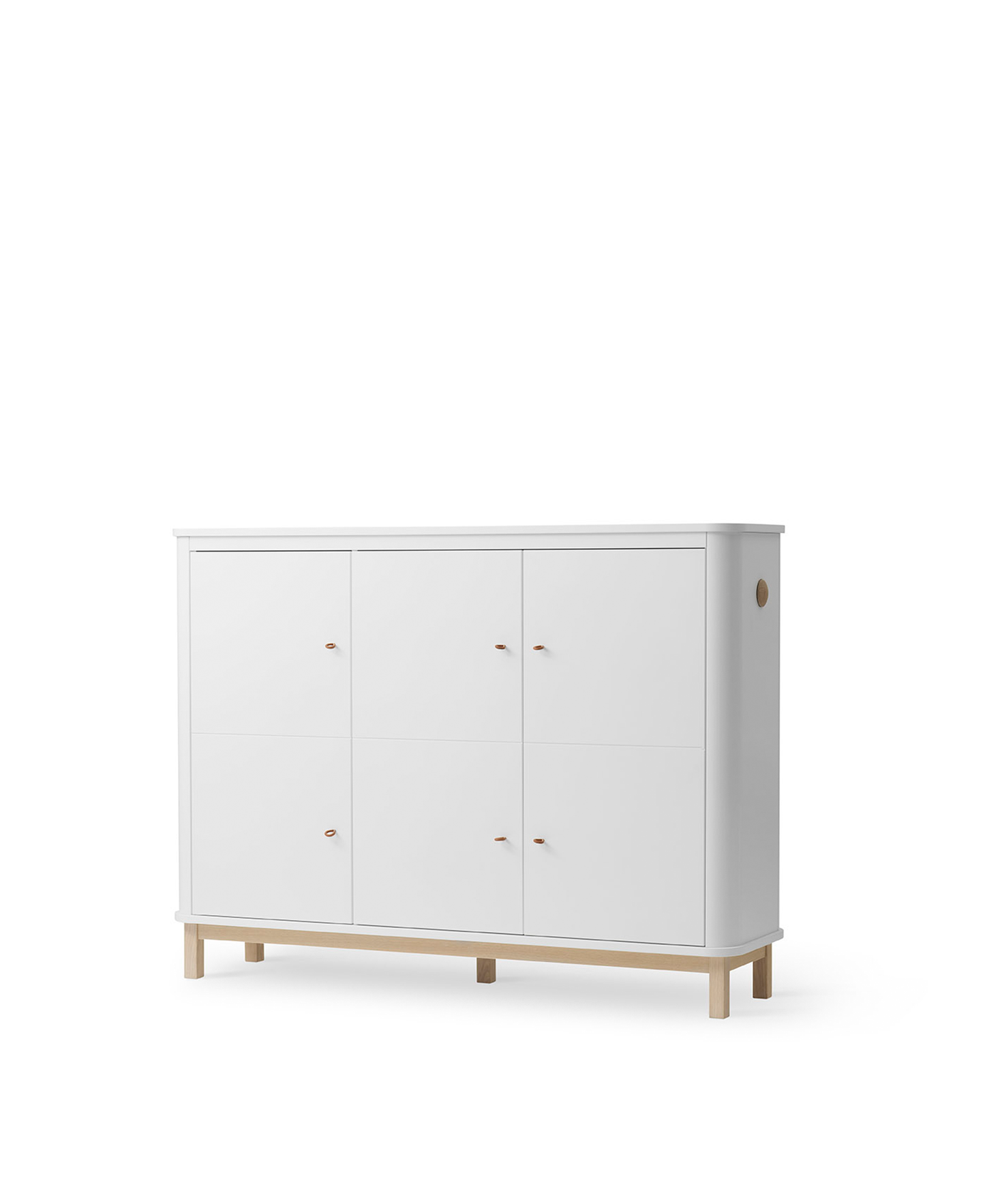 Armoire multiple en bois 3 portes, blanc/chêne
