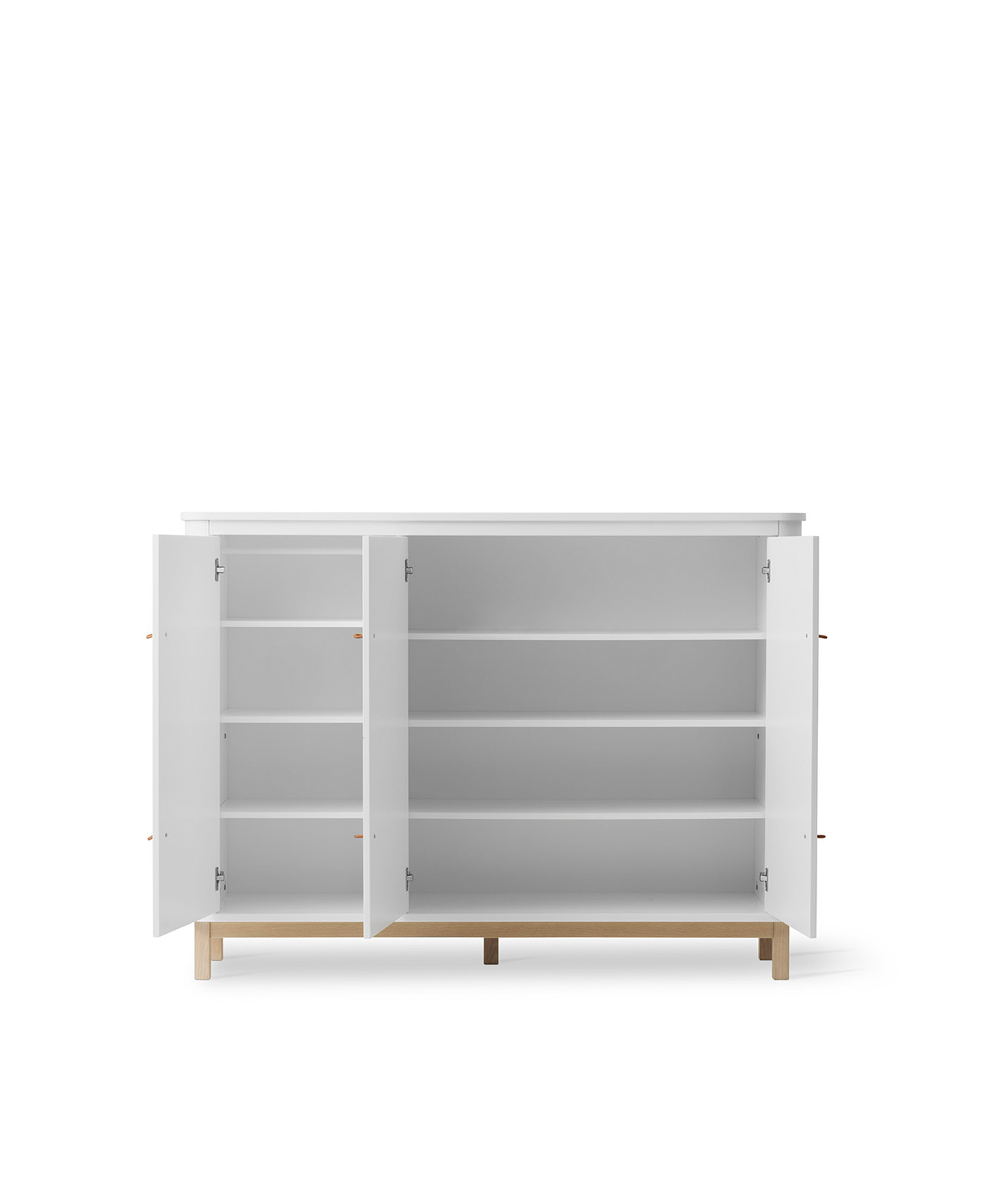 Armoire multiple en bois 3 portes, blanc/chêne