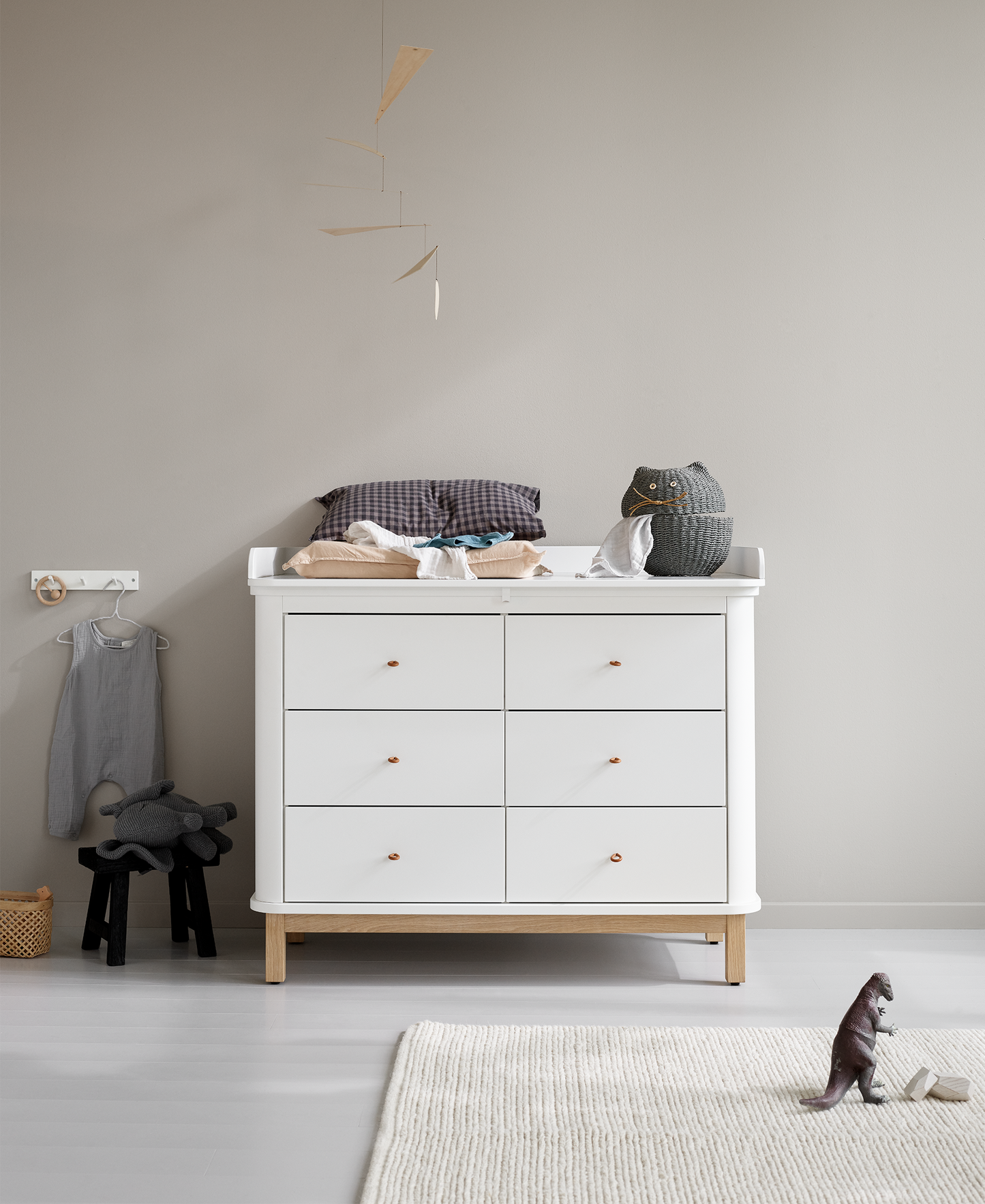Plateau en bois pour commode 6 et 3 tiroirs, blanc
