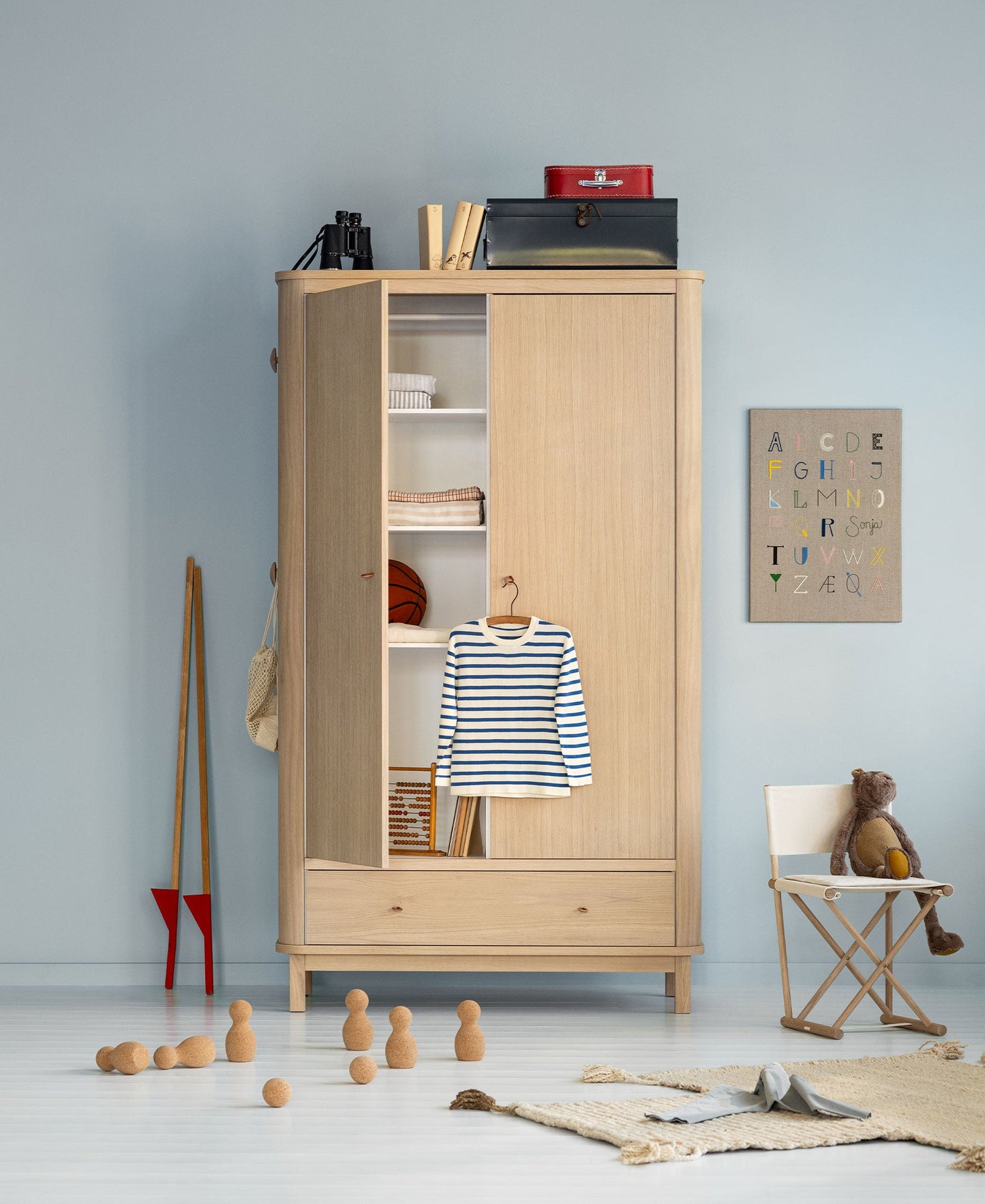 Armoire en bois 2 portes, chêne