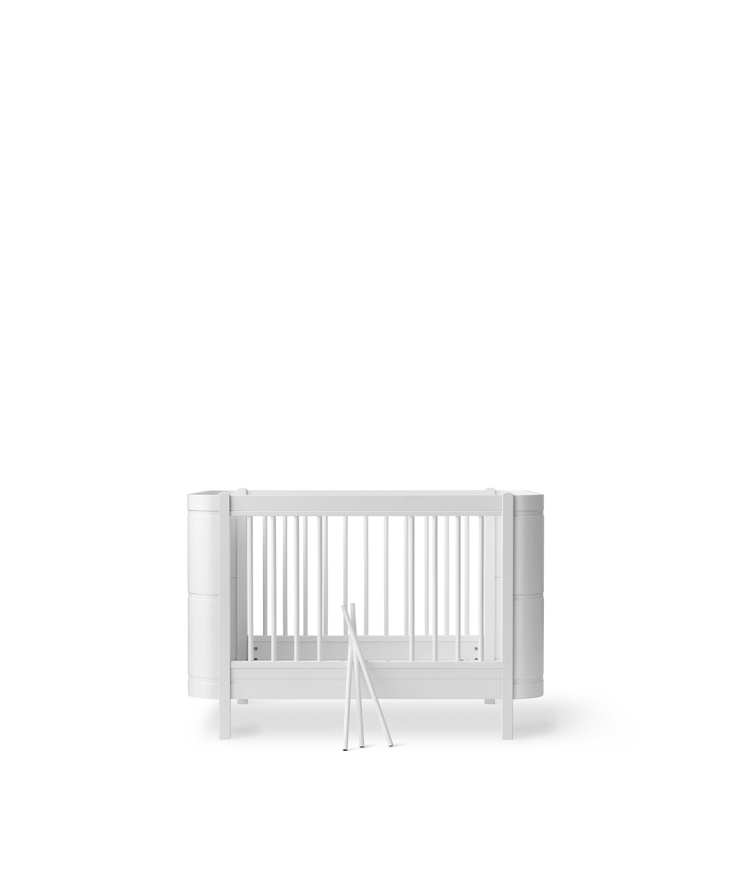 Lit bébé Wood Mini+ avec kit junior, blanc
