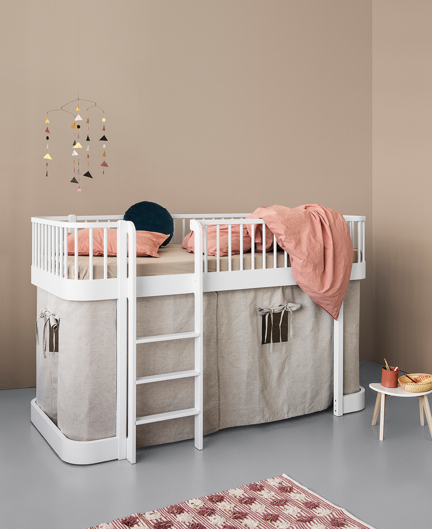 Lit mezzanine bas Wood Original, blanc