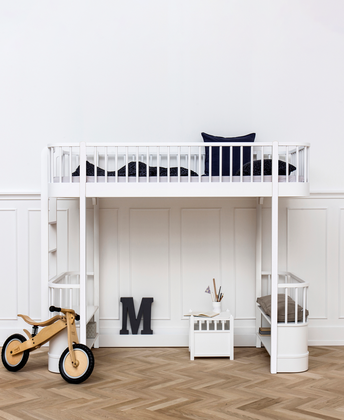 Lit mezzanine Wood Original, blanc