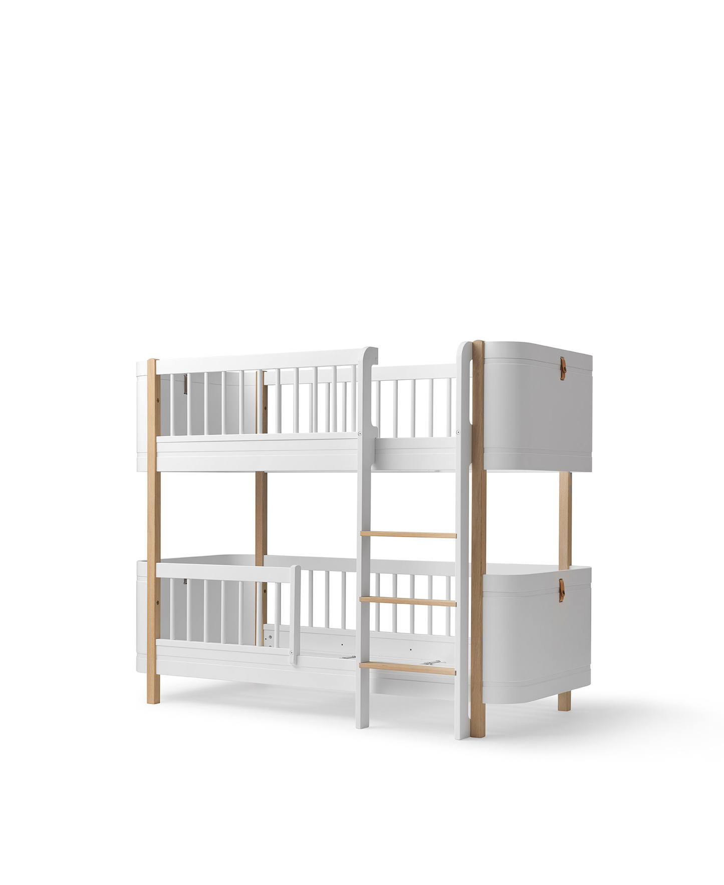 Lit superposé bas Wood Mini+, blanc/chêne