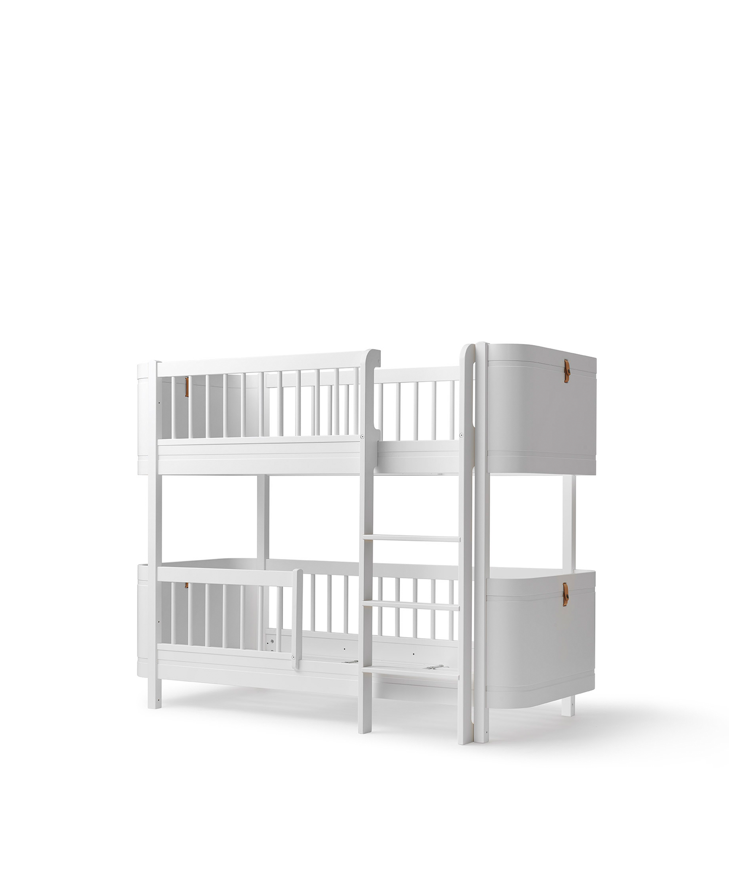 Lit bébé Mini+ et lit junior Mini+ en lit superposé bas, blanc