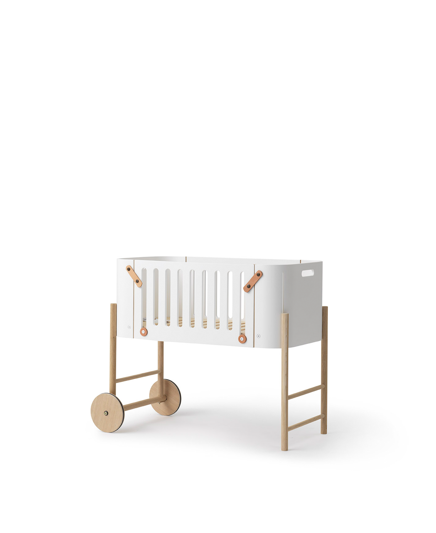 Lit cododo en bois avec banquette convertible, blanc/chêne