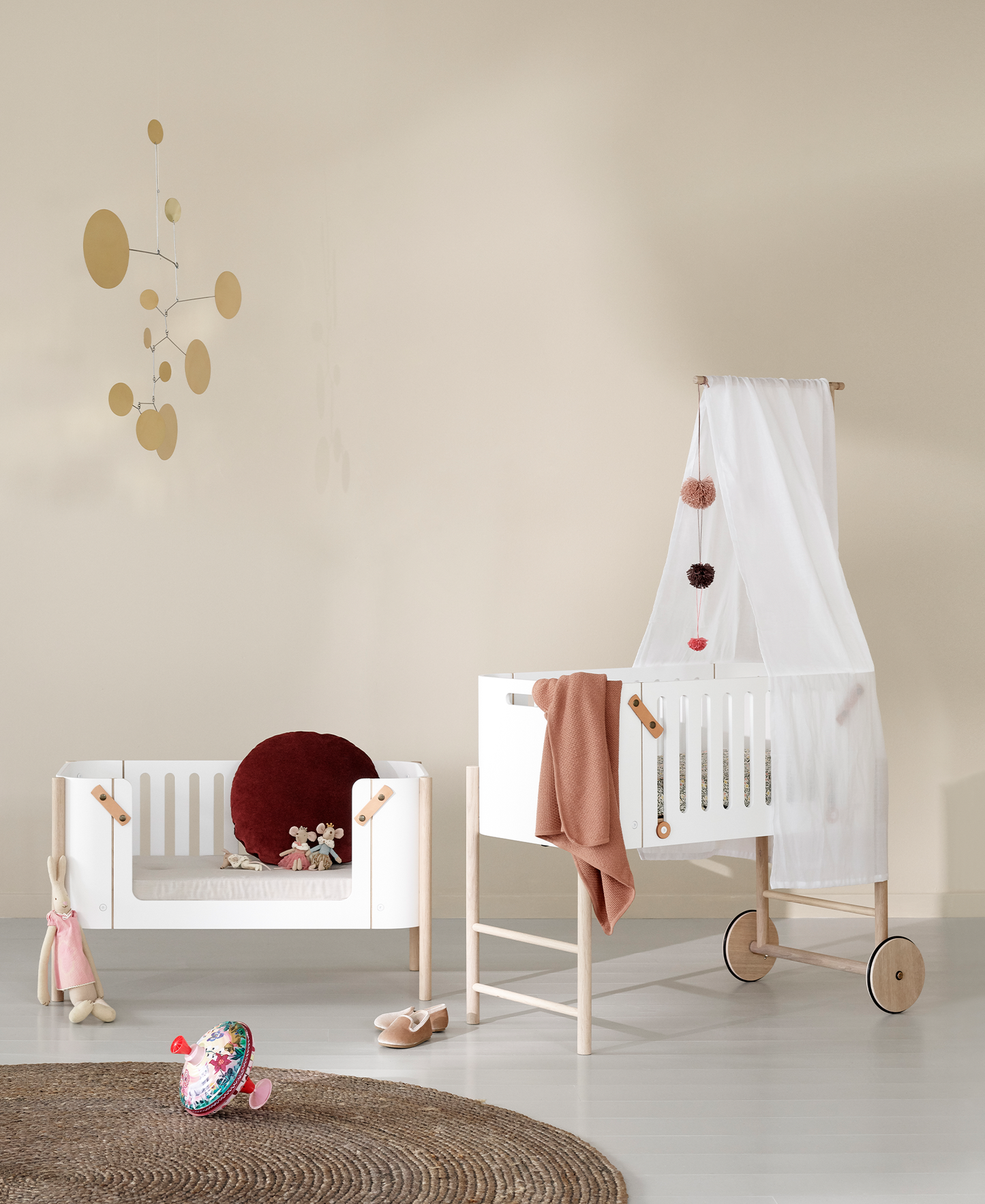 Baldaquin de lit cododo en bois, blanc
