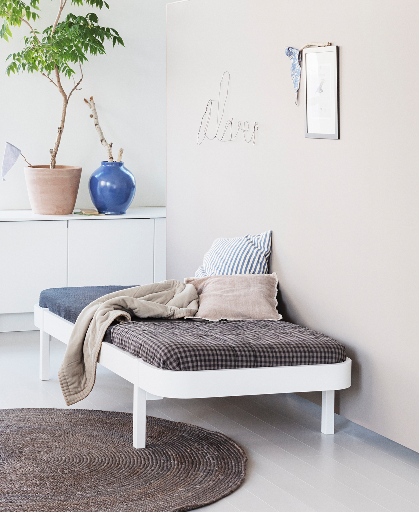 Lit transat en bois 90, blanc