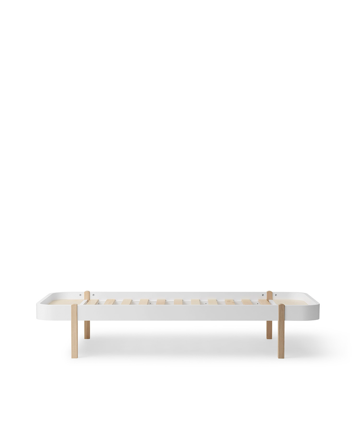 Lit transat en bois 90, blanc/chêne