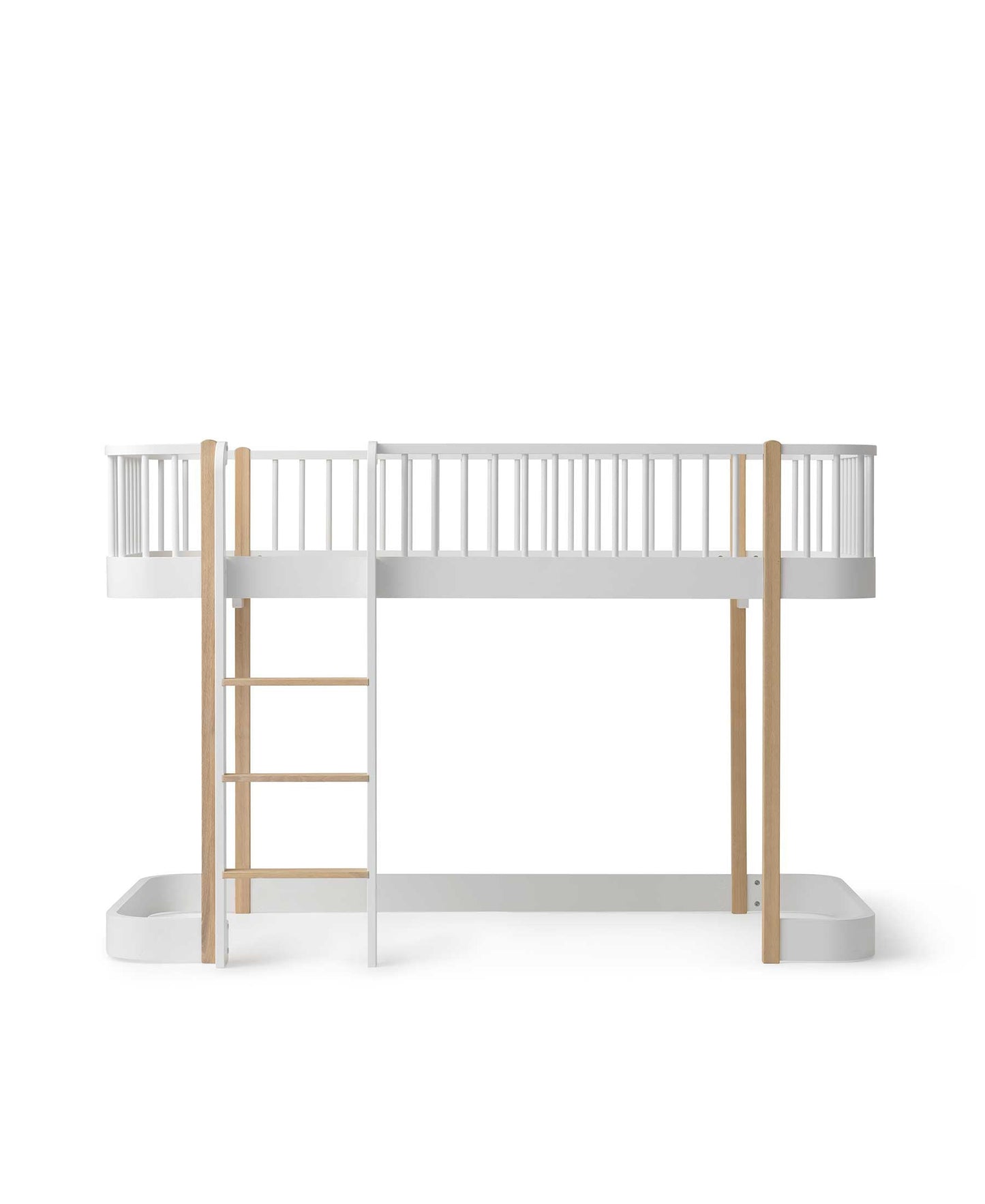 Lit mezzanine bas Wood Original, blanc/chêne