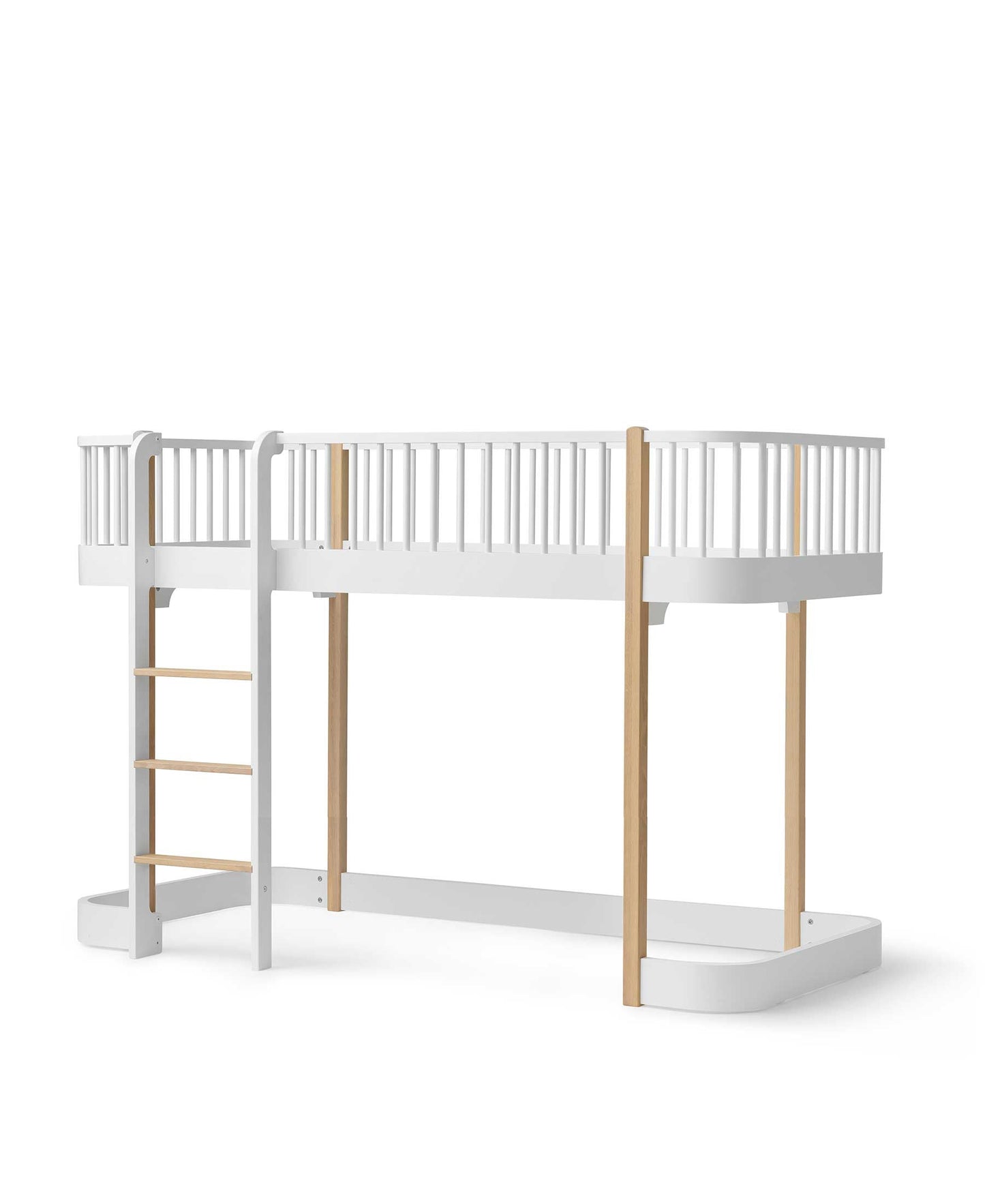 Lit mezzanine bas Wood Original, blanc/chêne