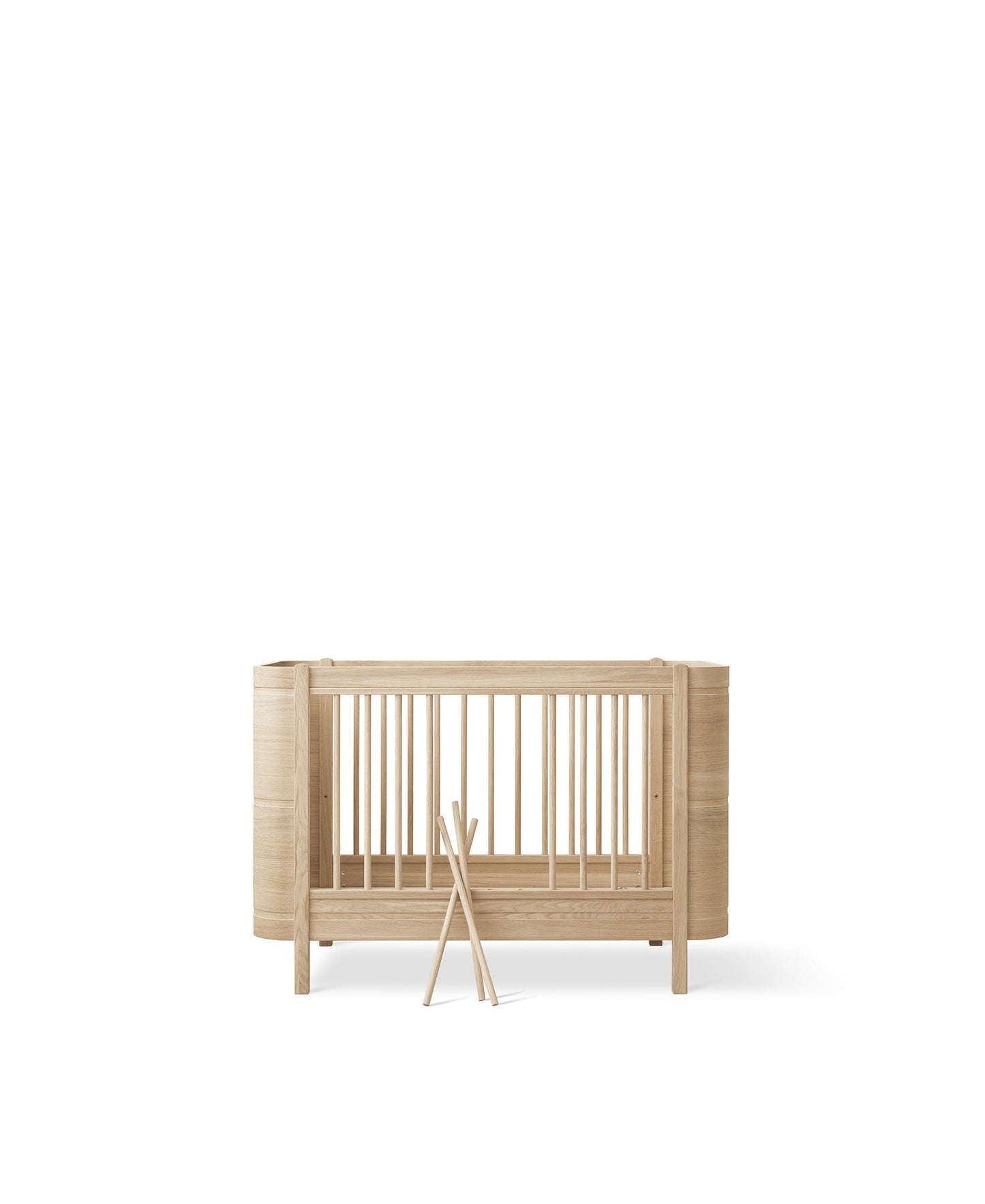 Lit bébé Wood Mini+ avec kit junior, chêne