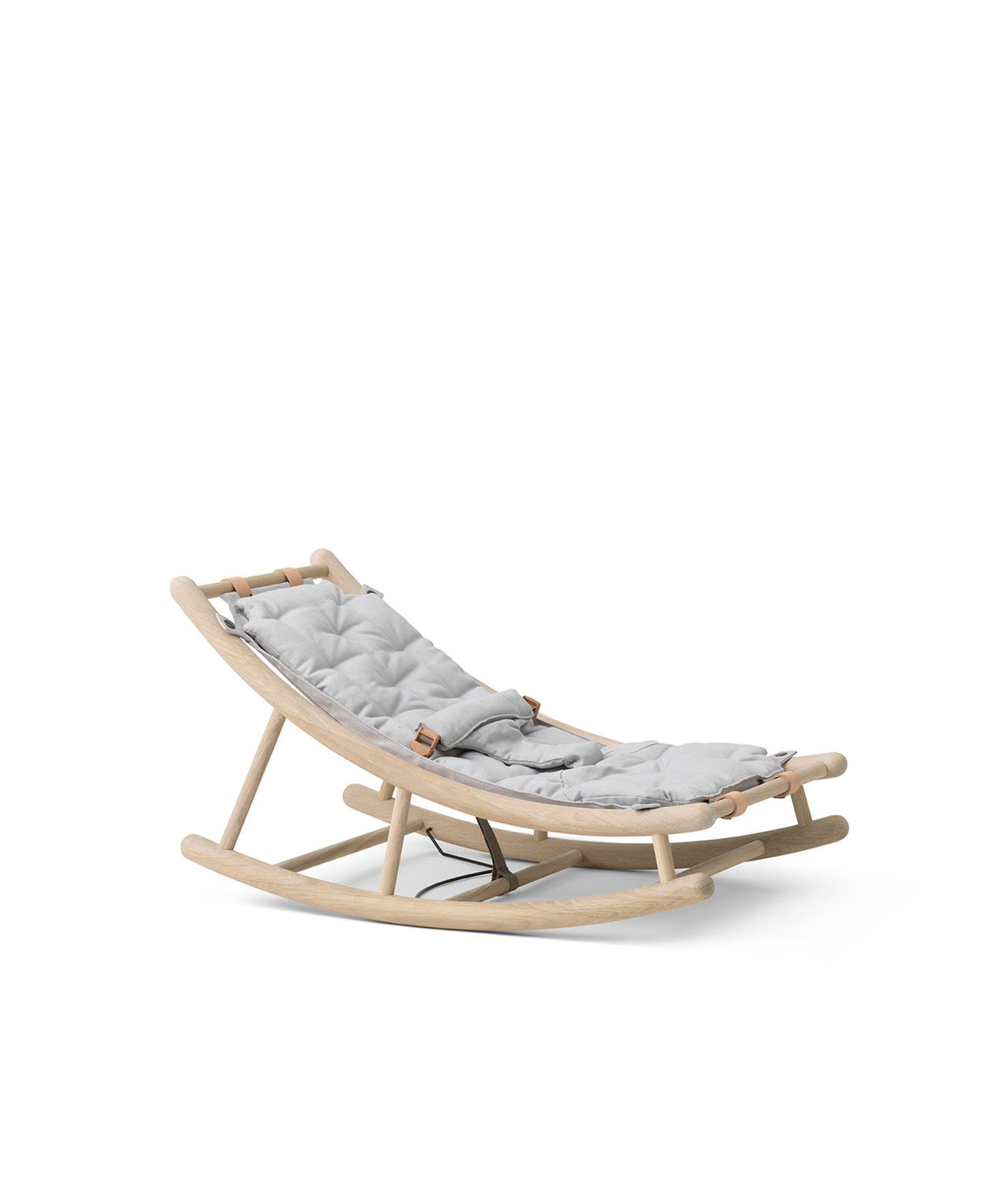 Transat en bois pour bébé et enfant en bas âge, chêne/gris