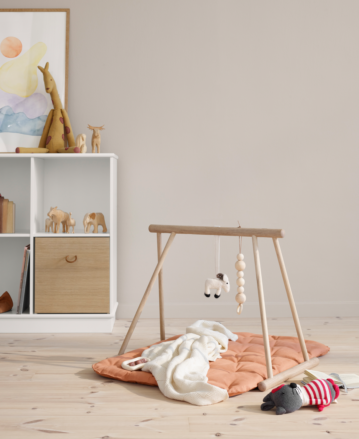 Portique d'éveil en bois pour bébé