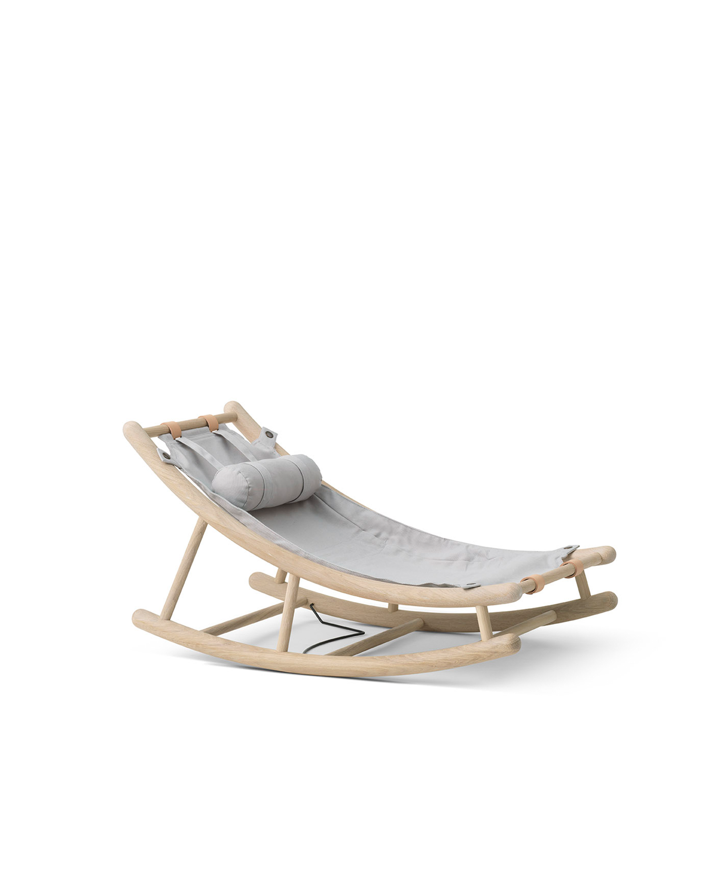 Chaise à bascule en bois pour tout-petits, chêne/gris