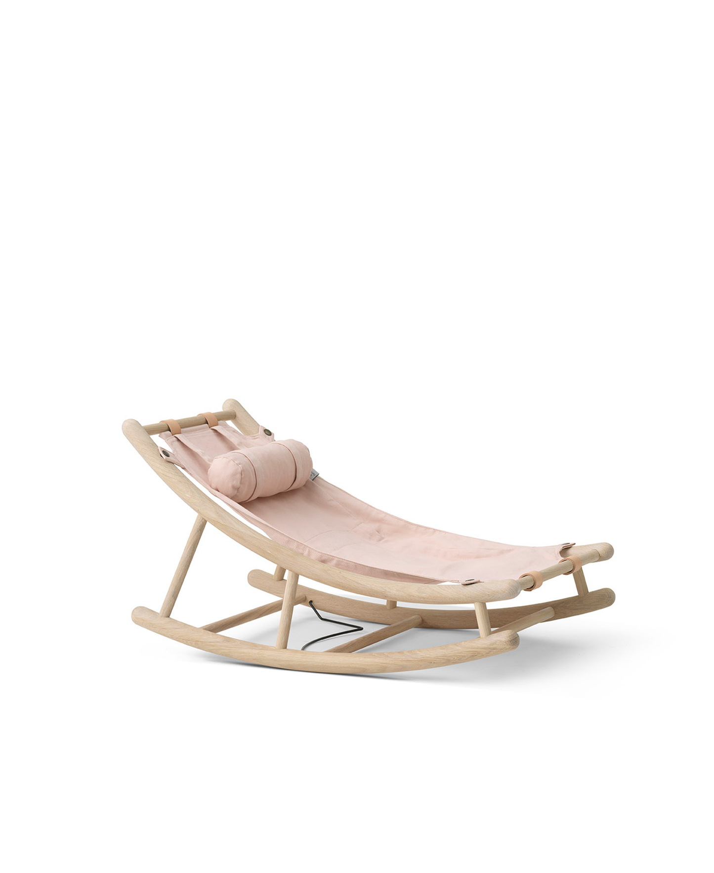 Chaise à bascule en bois pour tout-petits, chêne/rose