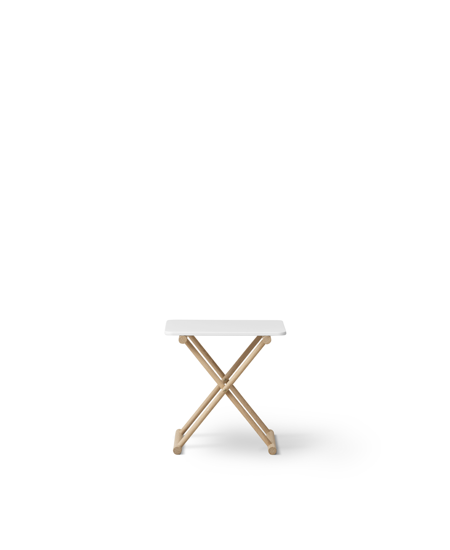 Table de lit de camp, haute, blanc/chêne