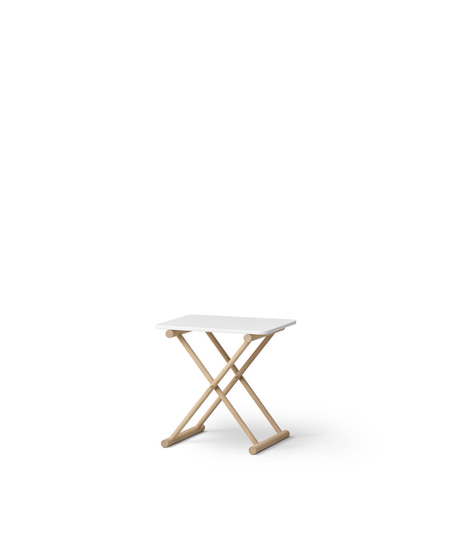Table de lit de camp, haute, blanc/chêne