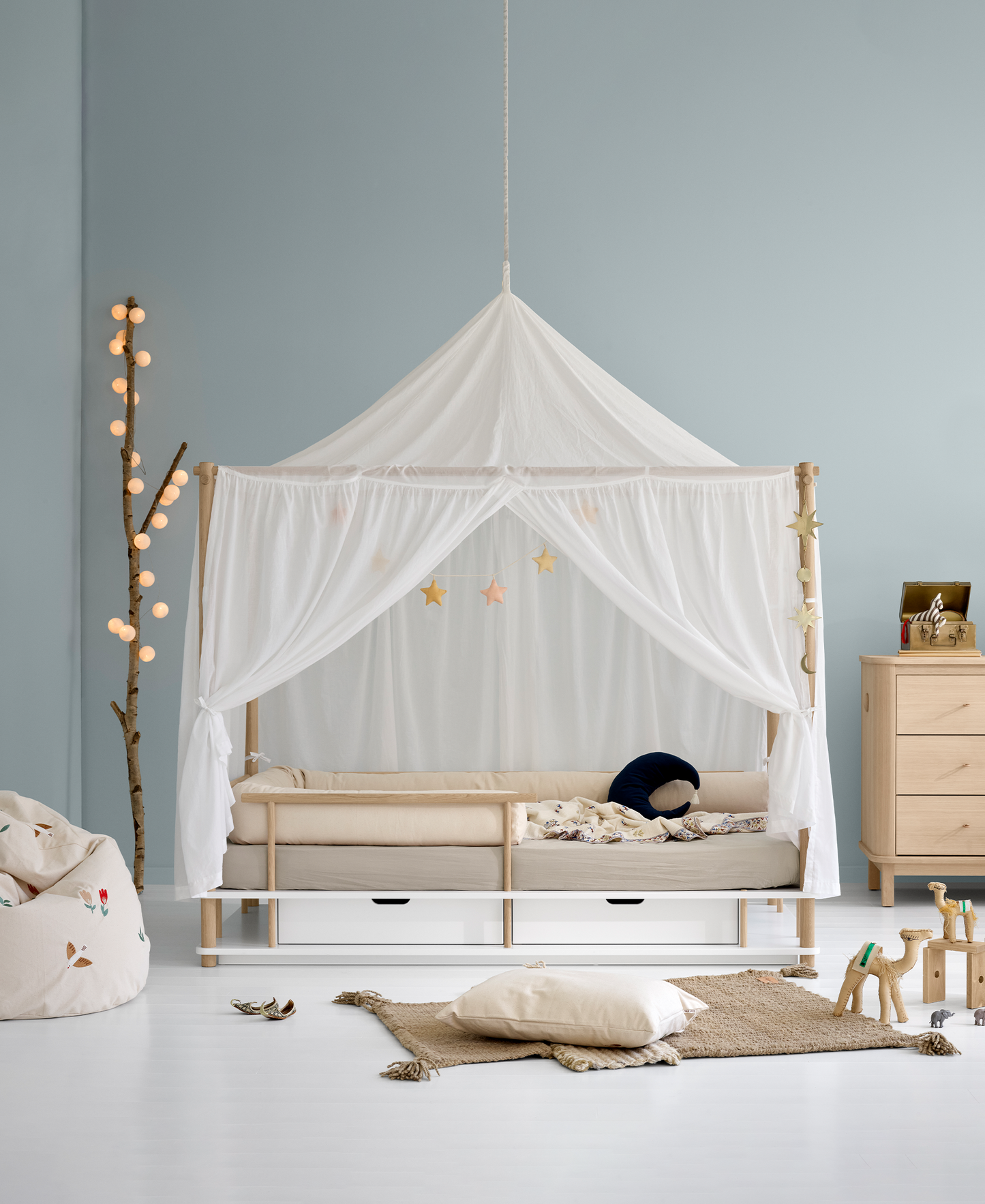 Garde-lit de camp, chêne