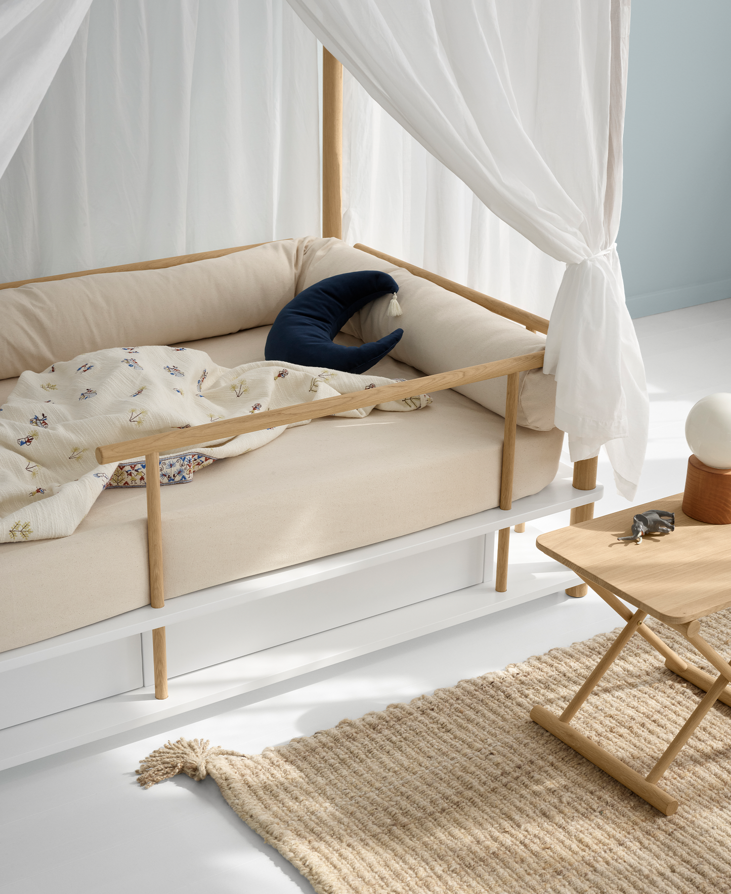 Baldaquin de lit de camp Sahara, blanc