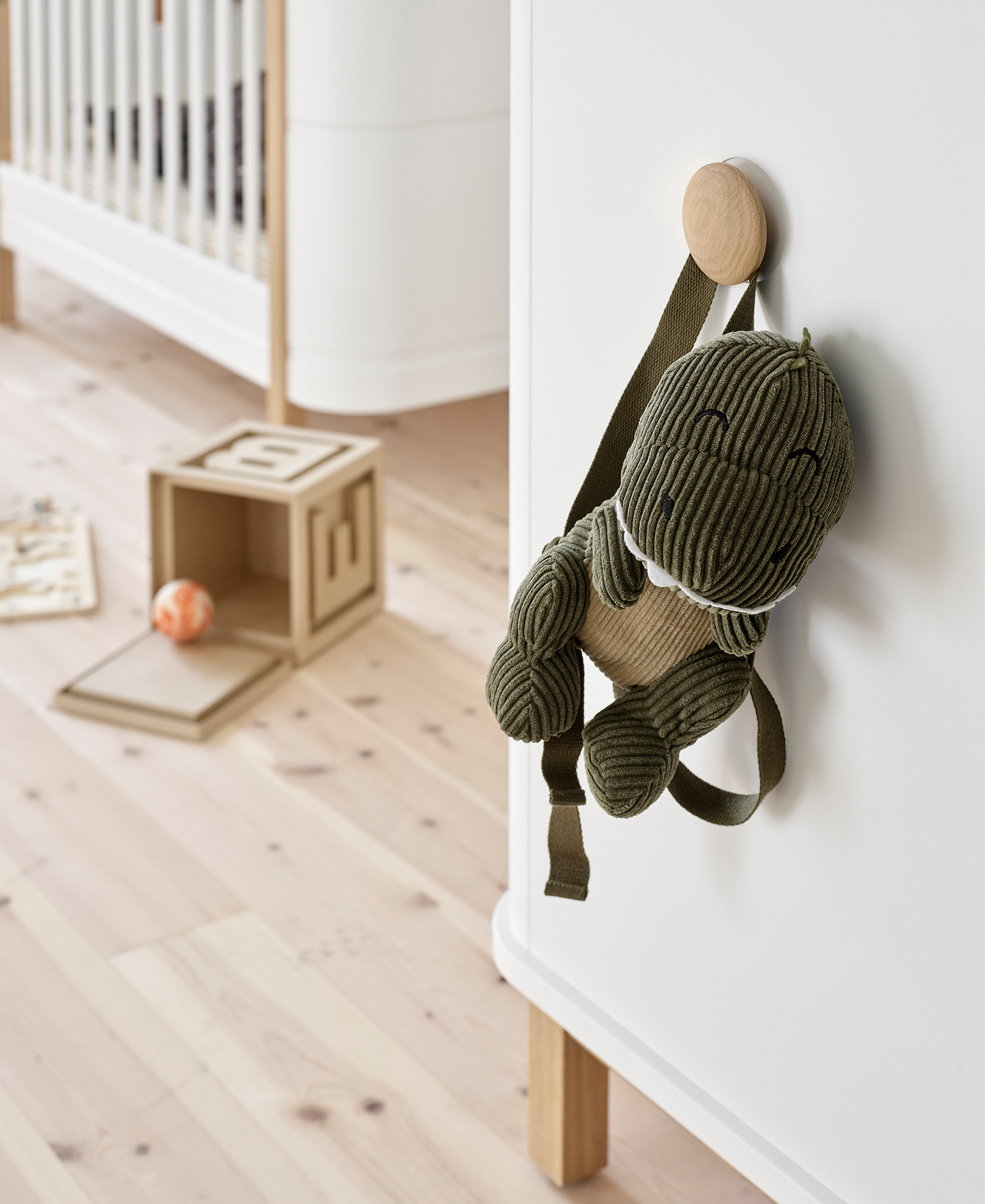 Commode de chambre d'enfant en bois 6 tiroirs, blanc/chêne