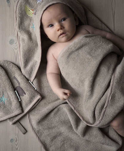 Serviette de bain pour bébé en forme de pétale, motif chat lune