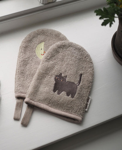 Gants de bain pour pattes, Moon Cat