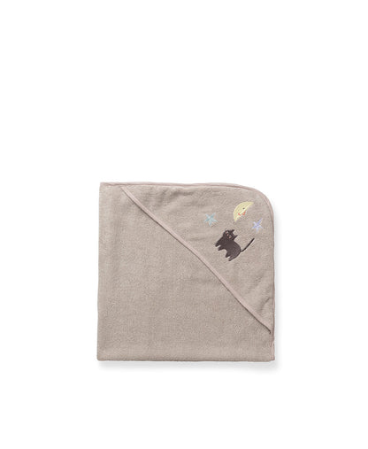 Serviette de bain pour bébé en forme de pétale, motif chat lune