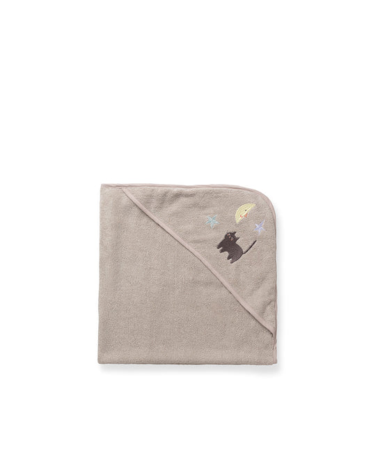 Serviette de bain pour bébé en forme de pétale, motif chat lune