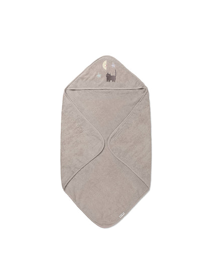 Serviette de bain pour bébé en forme de pétale, motif chat lune