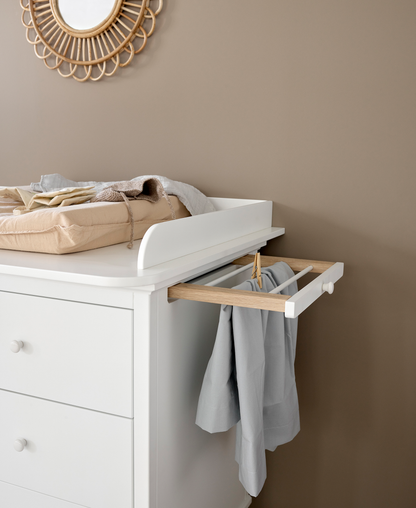 2 tiroirs coulissants et sac à linge pour commode de bord de mer et commode de chambre d'enfant à 6 tiroirs