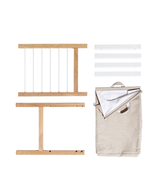 2 tiroirs coulissants et sac à linge pour commode de bord de mer et commode de chambre d'enfant à 6 tiroirs