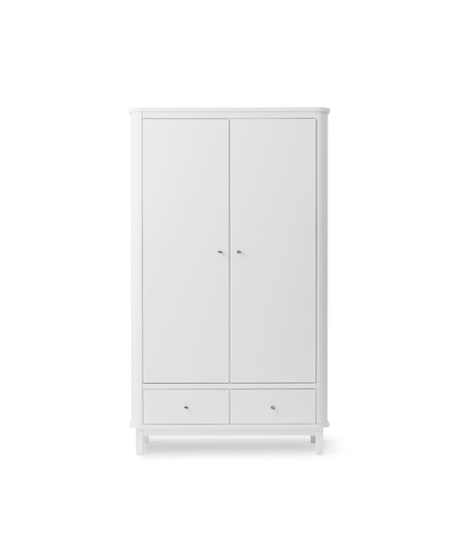 Armoire en bois 2 portes, blanche