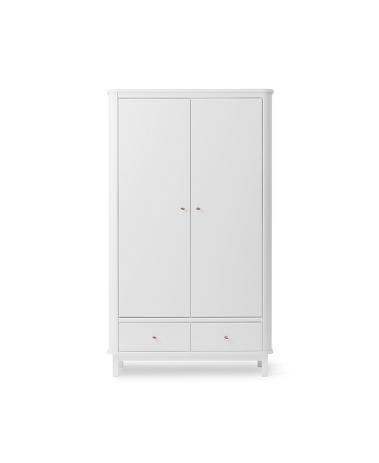 Armoire en bois 2 portes, blanche