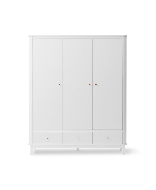 Armoire en bois 3 portes, blanche