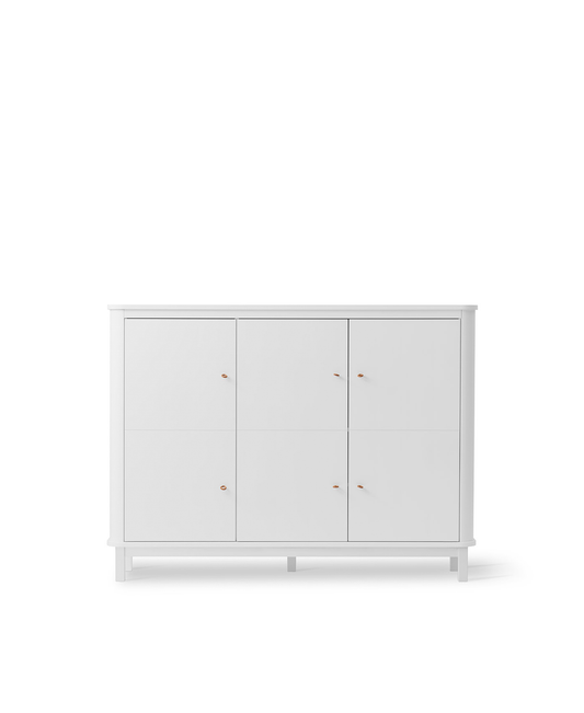 Armoire multiple en bois 3 portes, blanche