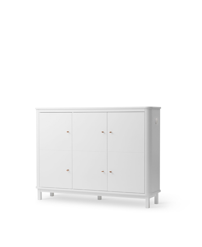 Armoire multiple en bois 3 portes, blanche