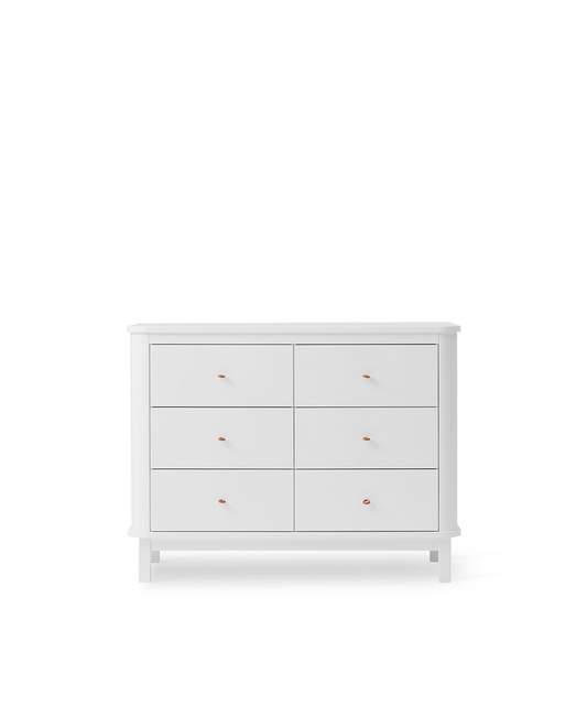 Commode en bois 6 tiroirs, blanche