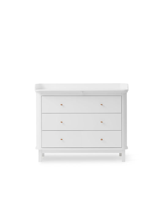 Commode de chambre d'enfant en bois 3 tiroirs, blanche
