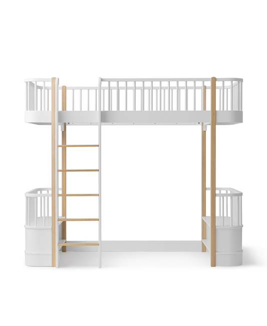 Lit mezzanine Wood Original, blanc/chêne