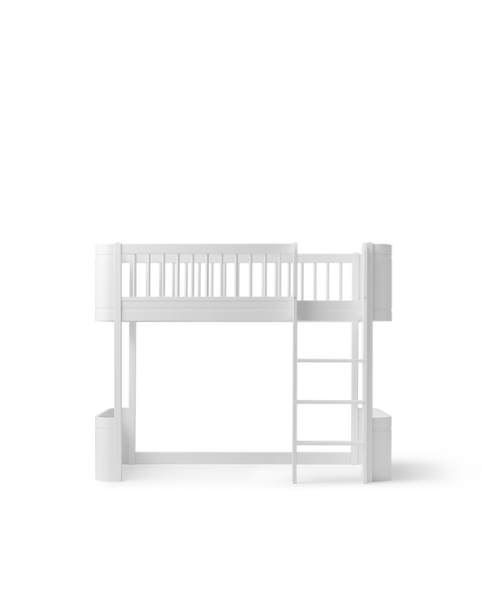 Lit mezzanine bas Wood Mini+, blanc